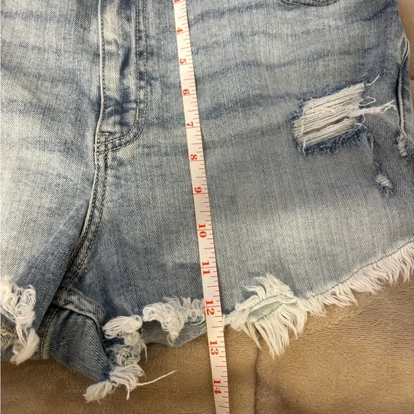 Eunina Blue Jean Shorts Distressed Frayed Hem - Picture 6 of 8